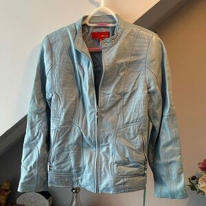Black Friday Sale! Max USA 100% Light Blue Real Leather Jacket